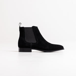 Saddle suede Chelsea boot  - Black