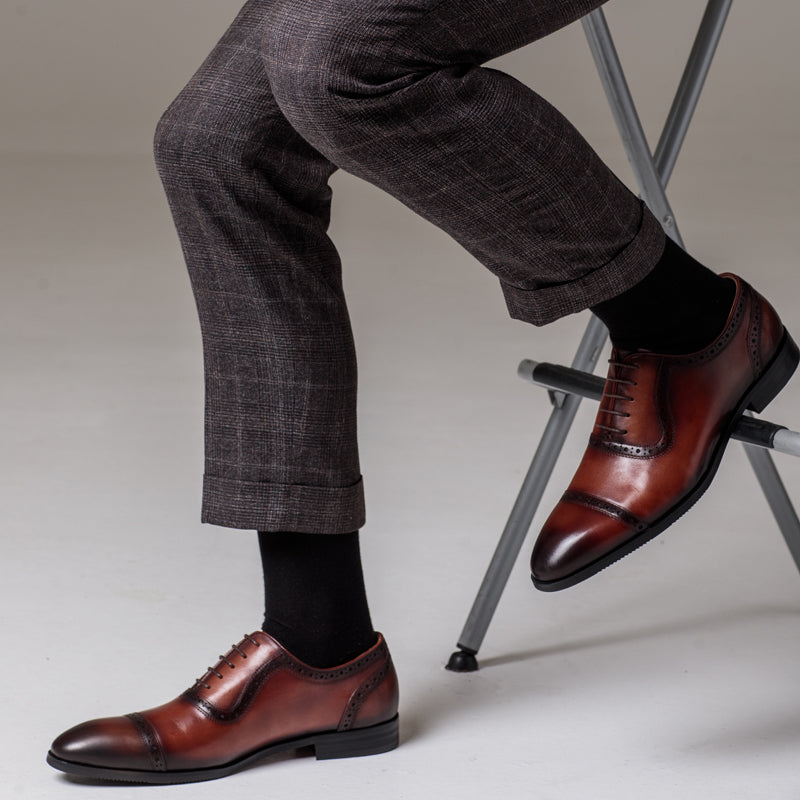 Dark Brown Shoes Oxford Grey Suit Trudo Oxford Brown