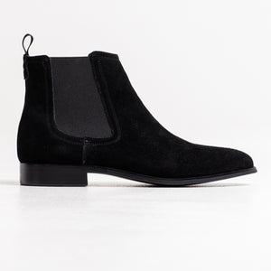 Saddle suede Chelsea boot  - Black